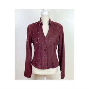 NWT Cache Rasin-Colored Suede Jacket